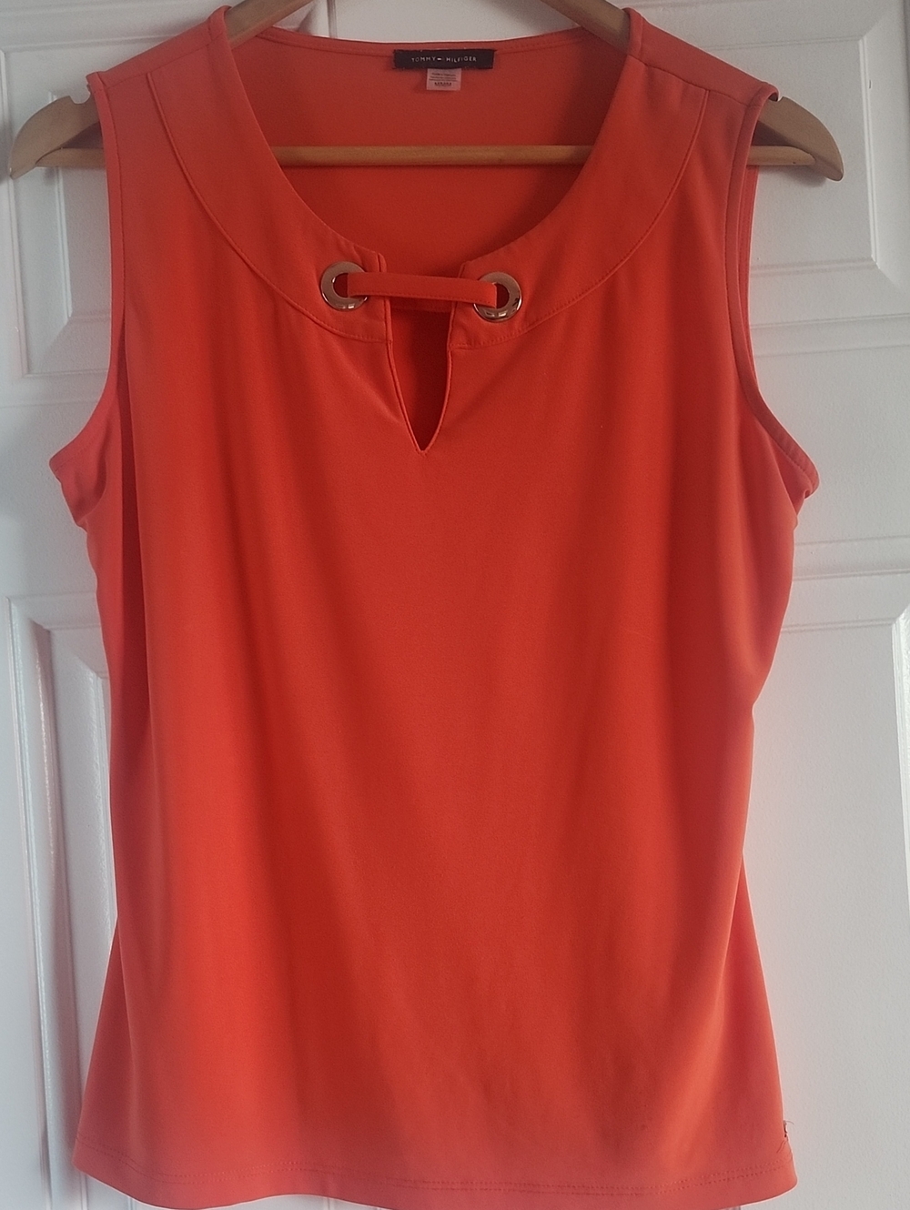 Tommy Hilfiger Coral Sleeveless Grommet-Front Top